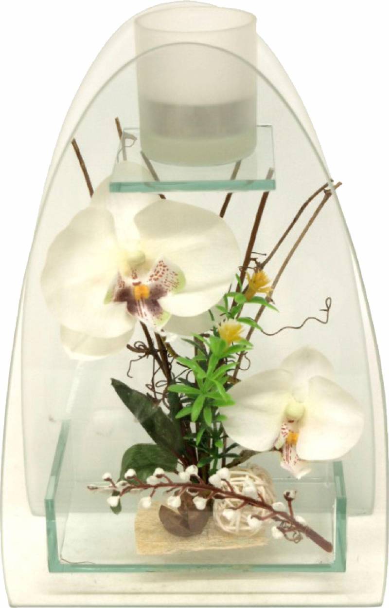 I.GE.A. Kunstpflanze "Orchidee mit Teelichthalter 23/15 cm" von I.Ge.A.