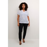Kurzarm-Bluse Regular fit Bluecolors Graphic Dot white blue