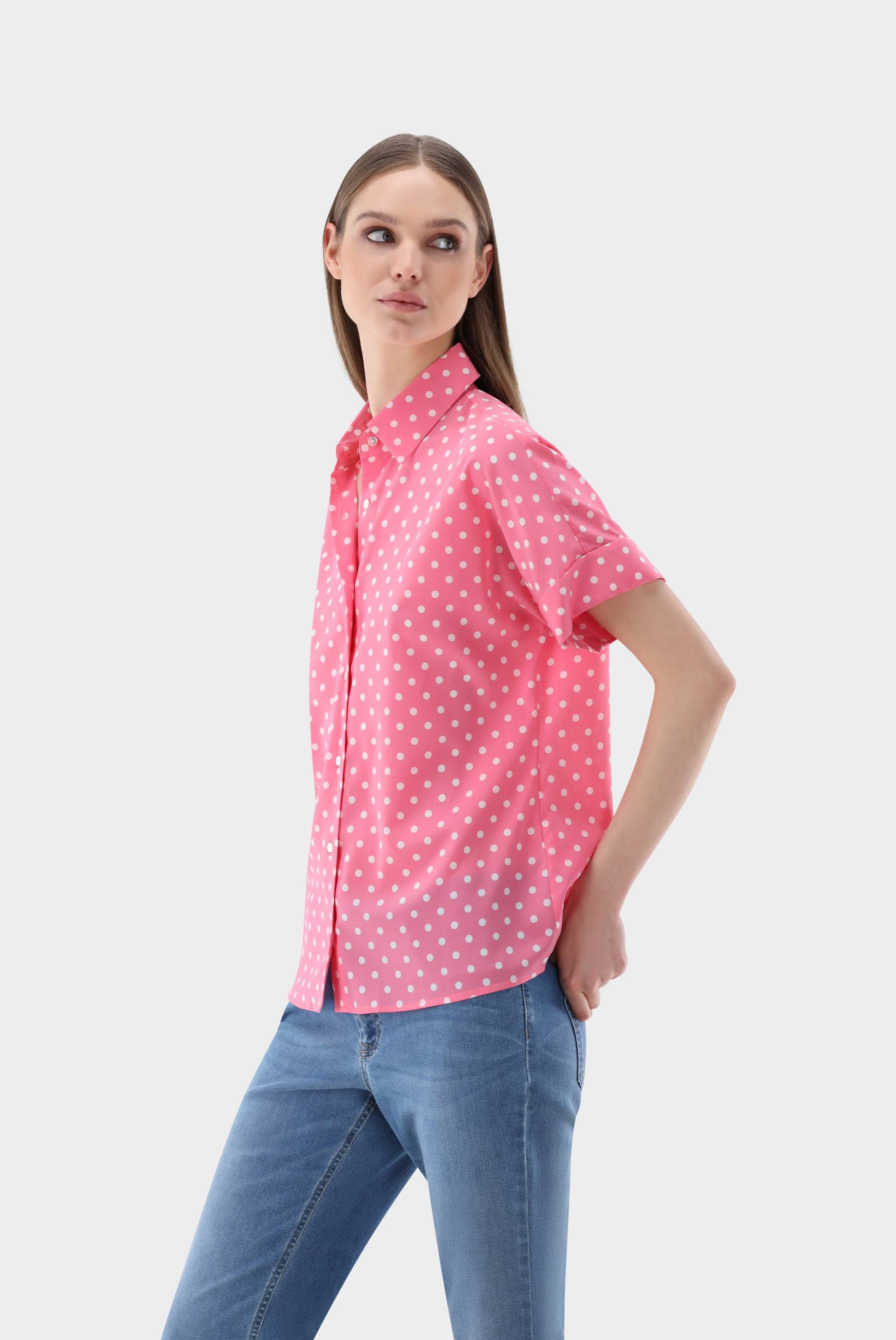 Kurzarm Bluse mit Punktedruck von van Laack