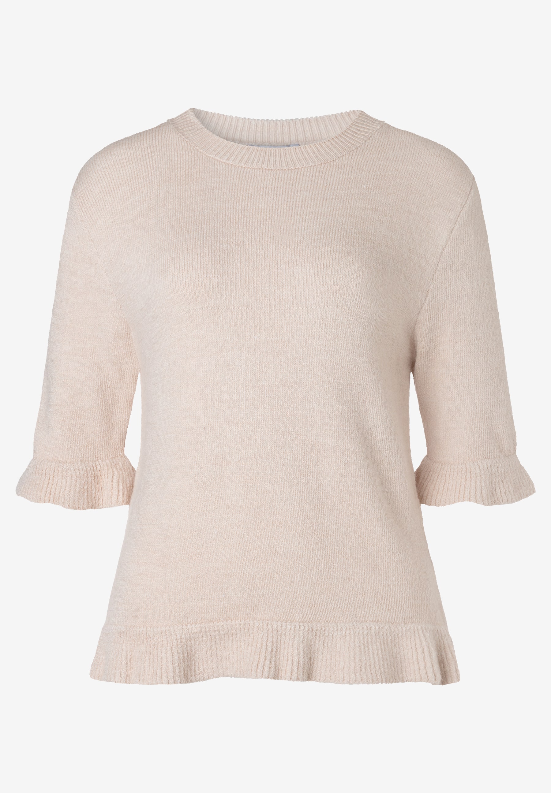 Kurzarmpullover mit Rüschen