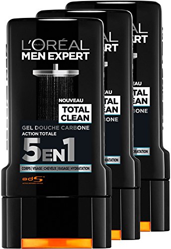 L'Oréal Men Expert Total Clean 5-in-1 Duschgel für Herren, 300 ml, 3 Stück von L'Oréal Men Expert