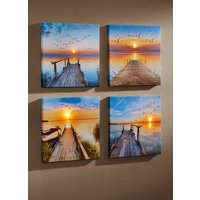 LED-Bild, 4er-Set, Bunt