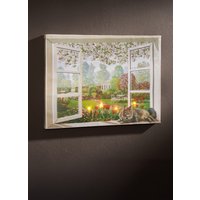 LED-Bild auf Holzrahmen, Bunt