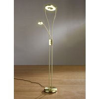 LED-Deckenfluter mit Lesearm, Messing matt