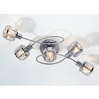 LED-Deckenlampe in verschiedenen Ausführungen, Edelstahl, LED-Deckenleuchte, 5-flammig