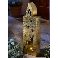 LED-Kerze aus Metall, Gold