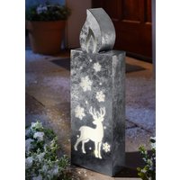 LED-Kerze aus Metall, Silber