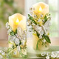 LED-Kerzen mit naturgetreuem Flackereffekt 2er-Set Creme-Weiss creme/weiss