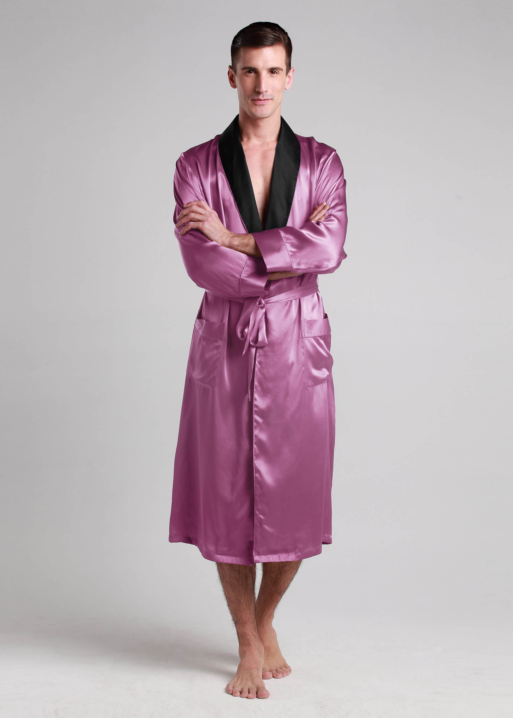 LILYSILK 22 MM Seide Morgenmantel Herren Öko Tex 100 Leicht Und Atmungsaktiv Deutschland Violett XXL