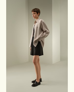 LILYSILK Damen Bluse Seide Kastanienstreifen DE Verstellbare Manschetten Abgerundeter Saum Oversized-Passform M
