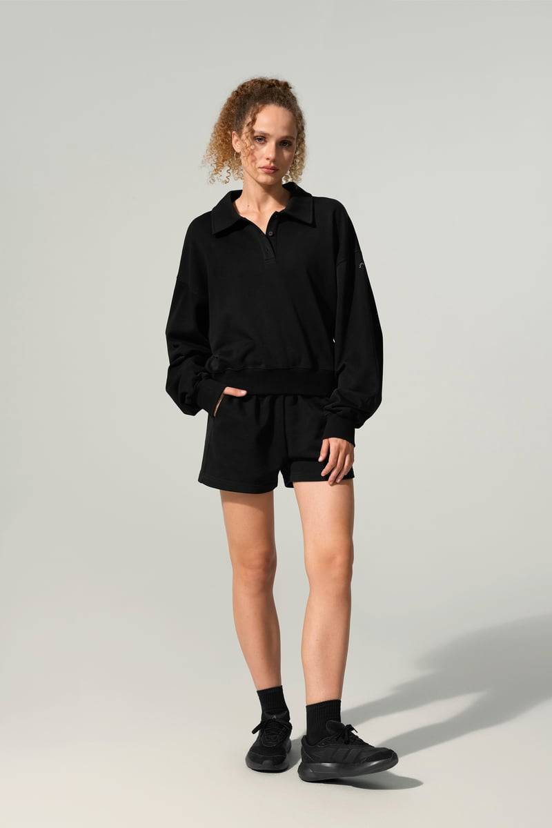 LILYSILK Damen Heirloom '89 Polo-Sweatshirt Schwarz XS - Seidig Weich, Atmungsaktiv & Stilvoll LILYSILK Damen Heirloom '89 Polo-Sweatshirt Schwarz XS - Seidig Weich, Atmungsaktiv & Stilvoll