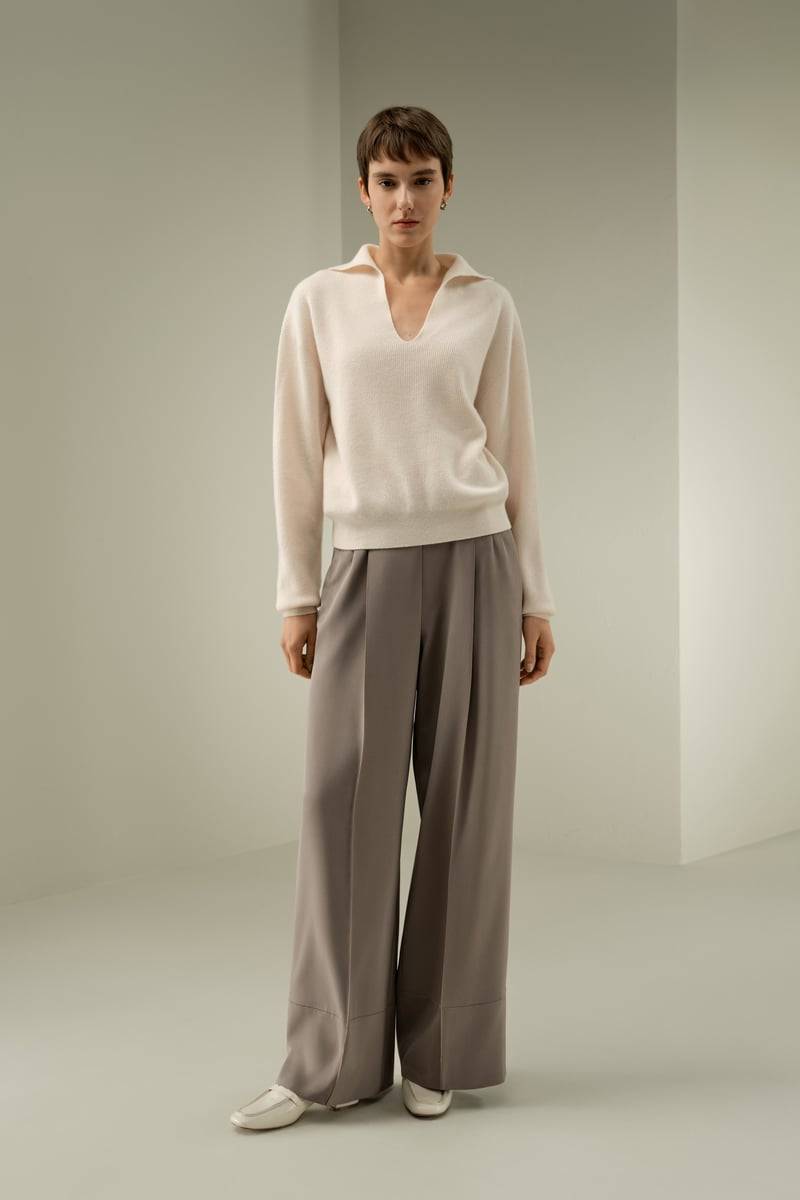 LILYSILK Damen Kaschmir Polo Pullover Feder XS - Weich & Atmungsaktiv, Rippenstrick LILYSILK Damen Kaschmir Polo Pullover Feder XS - Weich & Atmungsaktiv, Rippenstrick