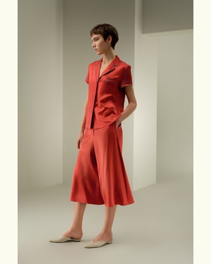 LILYSILK Damen Seidenbluse Ziegelrot DE 100% Seidencharmeuse Figurschmeichelnde Passform XL