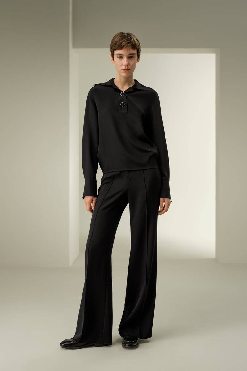 LILYSILK Damen Stretch-Seide Bluse Schwarz XS: Elegante V-Ausschnitt Bluse mit überschnittenen Schultern, 30MM Seidenkrepp LILYSILK Damen Stretch-Seide Bluse Schwarz XS: Elegante V-Ausschnitt Bluse mit überschnittenen Schultern, 30MM Seidenkrepp