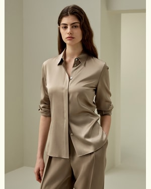LILYSILK Frauen Damen Seidenbluse Kamel DE Geeignet Für Arbeit Und Freizeit Super Weich XL