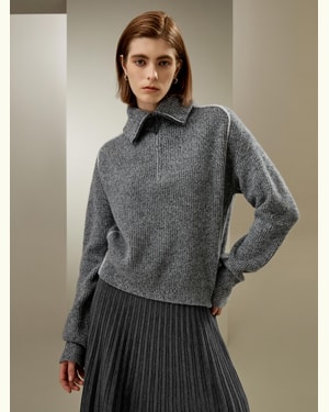 LILYSILK Frauen Pullover Für Damen Gemischt Grau DE 100% Kaschmir Halber Reißverschluss Entspannte Passform Im Winter Als Schichten XS LILYSILK Frauen Pullover Für Damen Gemischt Grau DE 100% Kaschmir Halber Reißverschluss Entspannte Passform Im Winter Als Schichten XS