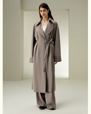 LILYSILK Frauen Trenchcoat Ton DE Abgesetzte Schultern Oversized-Stil Der Essentielle Go-To-Mantel Langer M