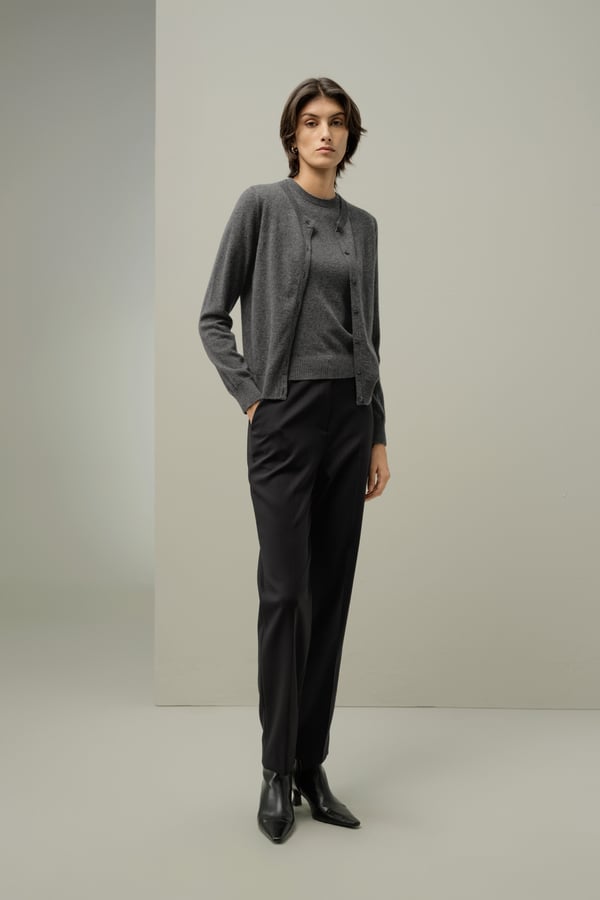 LILYSILK Kaschmir Cardigan Damen | Weich & Atmungsaktiv | Rundhals | Mittelgrau | XS LILYSILK Kaschmir Cardigan Damen | Weich & Atmungsaktiv | Rundhals | Mittelgrau | XS