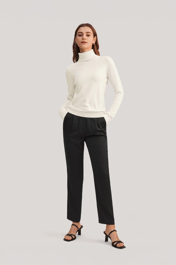 LILYSILK Kaschmir Rollkragenpullover Damen Weiß XS - Weich & Leicht LILYSILK Kaschmir Rollkragenpullover Damen Weiß XS - Weich & Leicht