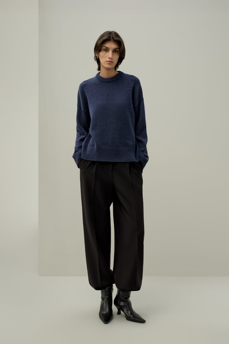 LILYSILK Kaschmirpullover Damen Wolle Und Kaschmir Oversize Pullover Mit Rundhalsausschnitt Deutschland Indigo XS LILYSILK Kaschmirpullover Damen Wolle Und Kaschmir Oversize Pullover Mit Rundhalsausschnitt Deutschland Indigo XS