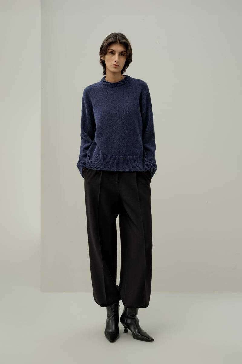 LILYSILK Kaschmirpullover Damen Wolle Und Kaschmir Oversize Pullover Mit Rundhalsausschnitt Deutschland Indigo XS LILYSILK Kaschmirpullover Damen Wolle Und Kaschmir Oversize Pullover Mit Rundhalsausschnitt Deutschland Indigo XS