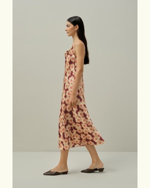 LILYSILK Narzissen Print Slip Kleid Hergestellt Aus Liberty-Stoff Müheloser Wasserfallausschnitt Geeignet Für Alle Anlässe Narzissentraum L DE