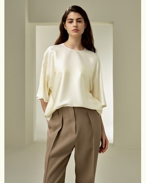 LILYSILK Seide Bluse Für Damen Lilienweiß DE 100% 32Mm Double-Faced Seide Lockere Passform XS