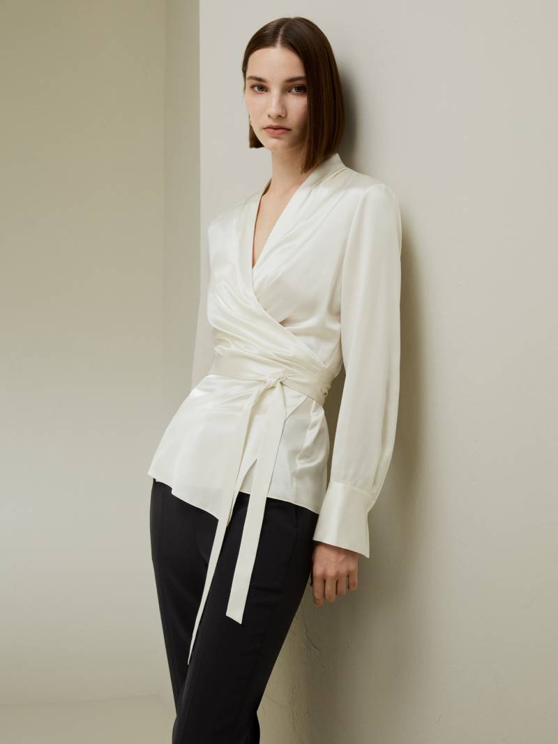 LILYSILK Seidenbluse Damen 100% Reine Seide Leicht Und Angenehm Schlicht Und Leicht Lilienweiß 38 DE