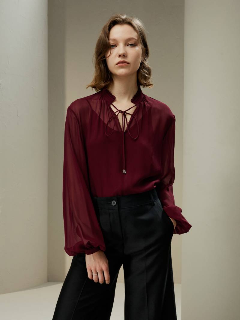 LILYSILK Seidenbluse Damen Mit Bindekragen Gemütlich & Bequem Ochsenblut XS Deutschland LILYSILK Seidenbluse Damen Mit Bindekragen Gemütlich & Bequem Ochsenblut XS Deutschland