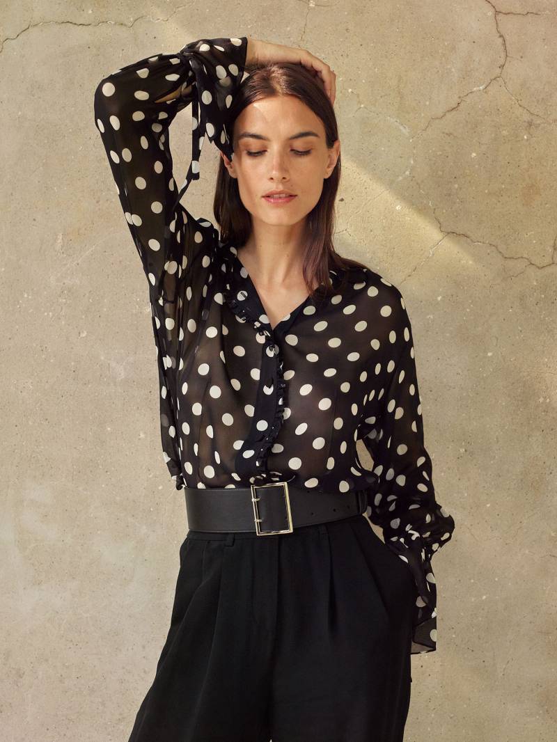 LILYSILK Seidenbluse Damen Mit Polka Dots Gemütlich & Bequem Weiße Punkte in Schwarz XS Deutschland LILYSILK Seidenbluse Damen Mit Polka Dots Gemütlich & Bequem Weiße Punkte in Schwarz XS Deutschland