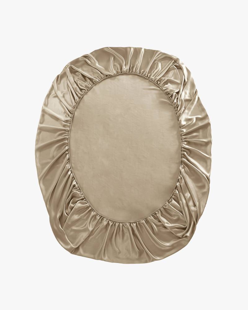 LILYSILK Spannbettlaken Seide 180X200 Taupe Deutschland Reine Seide Nahtloses Für Alle Jahreszeiten Spannbettlaken 180x200+30cm