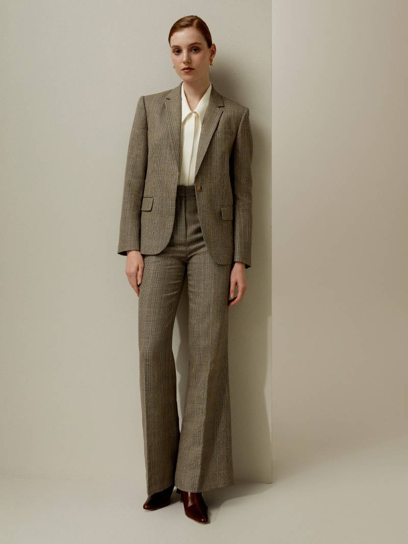 LILYSILK Sprezzatura Executive Blazer Braungrau Deutschland Seide-Wolle-Mischung Business-Formeller Stil 30