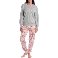 Langärmeliger Schlafanzug aus Baumwolle für Frauen KLP1