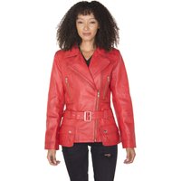 Lange Damen-Bikerjacke aus Leder – Quito