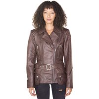 Lange Damen-Bikerjacke aus Leder – Quito