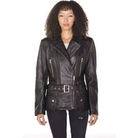 Lange Damen-Bikerjacke aus Leder – Quito