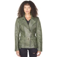 Lange Damen-Bikerjacke aus Leder – Quito