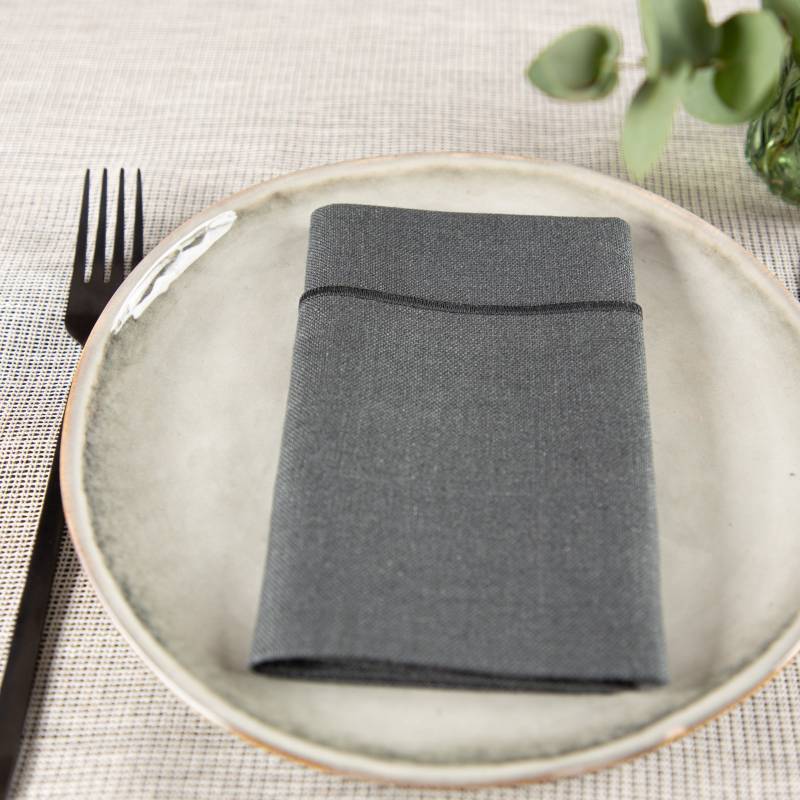 Leinenservietten | 100% Leinen | anthrazit