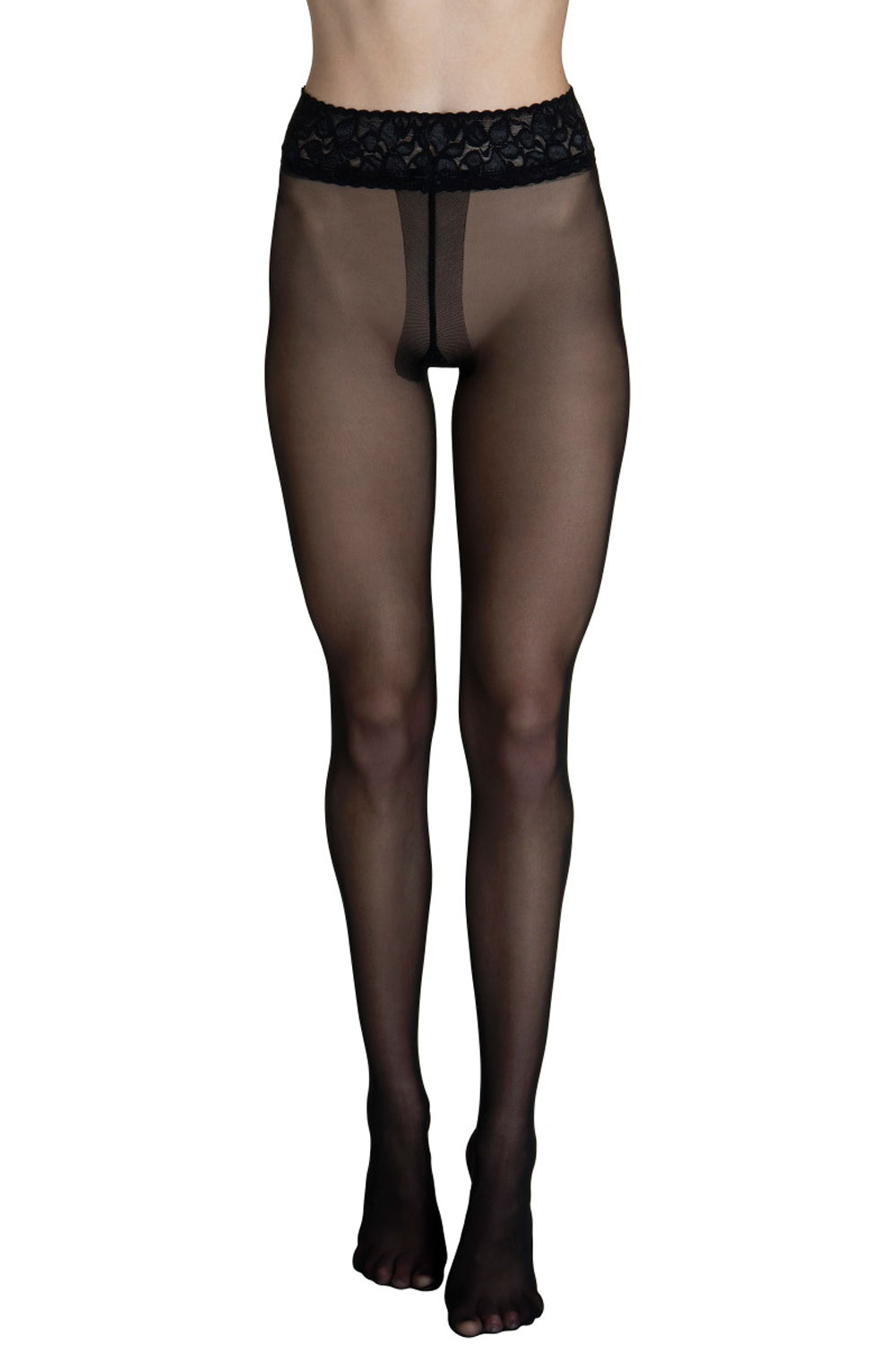 Lisca Selection 30 Strumpfhose mit Spitzenbund Socks and tights 46 schwarz