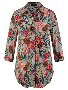 Long-Bluse 3/4-Arm Emilia Lay beige