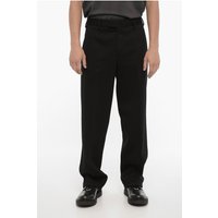 Loose Fit Neoprenhose mit Gürtelschlaufen in Schwarz