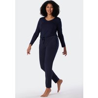 Loungehose lang Modal Bündchen blau - Mix+Relax 48 von Schiesser