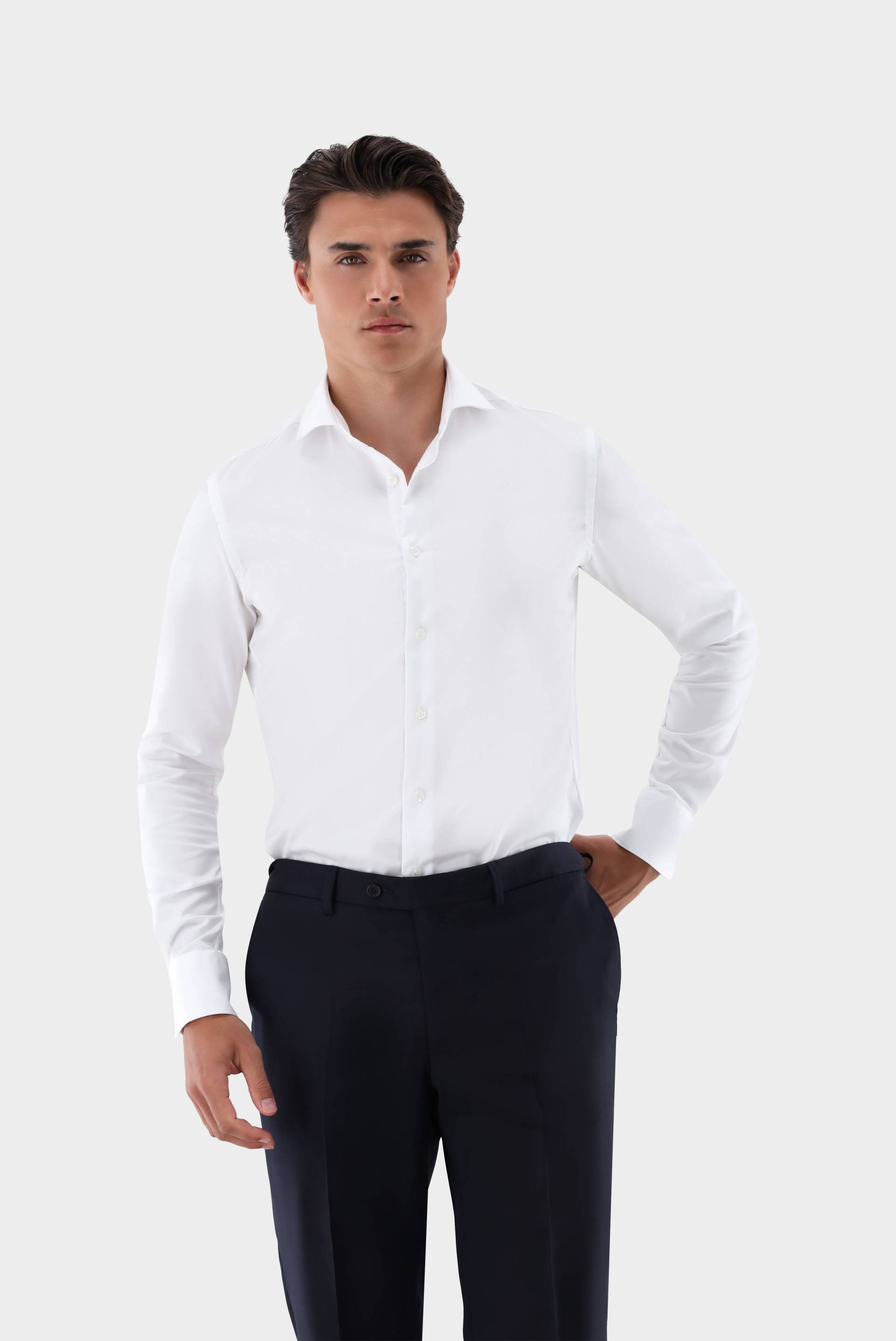 Bügelfreies Hybridshirt mit Jerseyeinsatz Slim Fit von van Laack