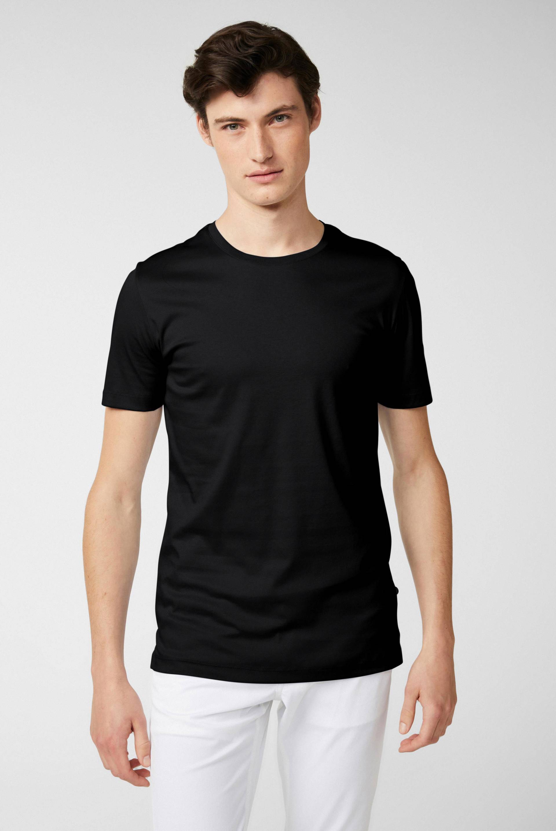 Rundhals Jersey T-Shirt Slim Fit Schwarz von van Laack