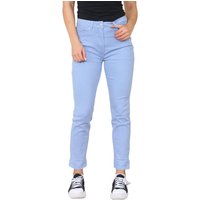 M&Co Damen-Mom-Jeans mit hohem Bund und schmal zulaufendem, geradem Bein in Himmelblau