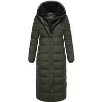 Marikoo Damen Steppmantel Pakoraa mit abnehmbarem Teddyfellkragen