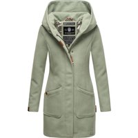 Marikoo Damen Wintermantel mit Kapuze und tailliertem Schnitt
