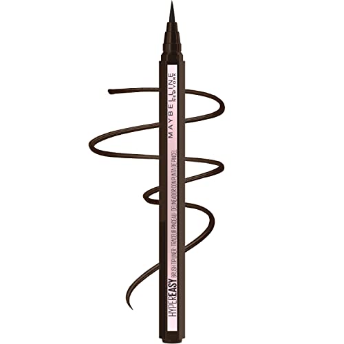 Maybelline Hyper Easy Liquid Pen No-Skip Wasserdichter Eyeliner, Satin-Finish, Pitch Brown von MAYBELLINE