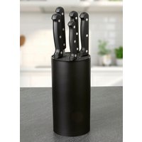 Messerblock, 6-teilig, mit 5 Messern, Schwarz