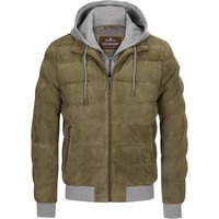 Milestone Gestepptes Leder-Blouson mit Kapuze und Blende von Milestone